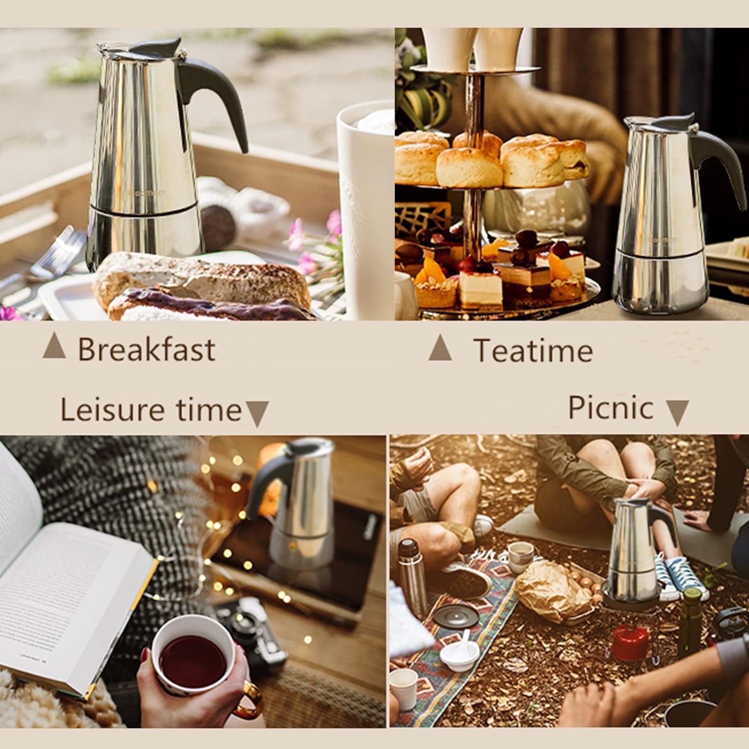4/6/9 Cups Moka Pot Caffe Mach - Coffee Equipment Wdt ulasan dan harga